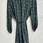 Skylar + Madison NWT Skaylar Madison Puff Sleeve Floral Wrap Mini Dress Green Women's Size Small Photo 1