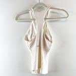 Alo Ribbed Mesmerize Bra Tank Top Keyhole White XS Photo 3