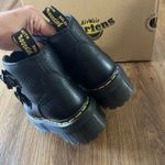 Dr. Martens Devon flower black leather buckle platform boots booties shoes new Photo 4