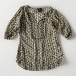 Angie  Women Cream Black Short Sleeve Equestrian Brass Stud‎ Top Horse Small Photo 0