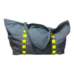 JET JOHN ESHAYA Striped Blue Tote Bag with Neon Yellow Studs Photo 2