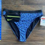 Nike Party Dots Blue High Waist Bikini Bottom Swim Womenâs LARGE Blue Black NWT Photo 11