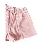 ZARA Denim Shorts Size 6US Pink Cutoff Elastic Waistline High Waist Photo 2