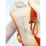 Manolo Blahnik Orange Satin Crystal Embellished 90 Mules 39.5 Photo 8