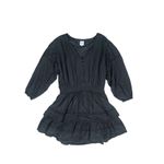 Aerie  Rock 'N' Ruffle Mini Dress Black Long Sleeve Boho Smocked Lace Size XL Photo 1