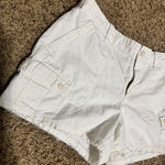 Gap  Shorts Womens sz 6 White Denim Micro Mini Cargo frayed hem 100% cotton Photo 1