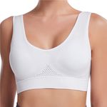 Seamless Comfortable Sports Bralette for Yoga Gym Workout Bra Top White 2XL Size 2X Photo 0