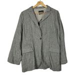 Boutique Jiavec Gray Plaid Single Button Blazer Jacket L Photo 0