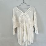 Free People Layered In Lace Swing Dress Tunic Ivory White Small Photo 6