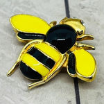 Enamel Bee Brooch Preowned Black Yellow‎ Gold Pin Costume Jewelry Queen *FLAW Yellow Photo 0