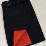 Anthropologie NWT Cartonnier Navy Blue Pencil Trench Coat Belted Skirt Size 2 Photo 0