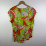 C&C California Linen Tropical Leaf Print Top Large Multicolor Resort Colorful Photo 2
