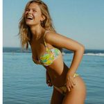 Apres June Celine Ruched Underwire Watercolor Bikini Top Size Large Pink Photo 1