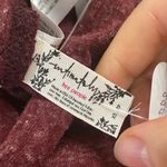 Free People Bordeaux linen blend mock neck base layer long sleeve tee size XS Photo 6