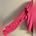 Pilcro  v neck waffle knit ruffled raspberry pink top slouchy Medium Photo 6