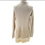 Lilly Pulitzer Tatum Long Fringe Hem Cardigan metallic gold sz L Photo 6