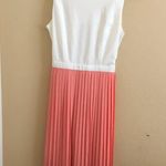 SheIn White & Coral Pleated Maxi Dress NWOT Photo 3