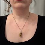 Artisan Tigers Eye crystal Pendant Necklace sterling silver 925 chain Photo 5