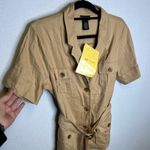 Dialogue  Women's Beige Linen Blend Belted Button Down Shirt Jacket Size M Photo 1