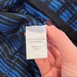 Andrew Marc  Checkered Knee Length Dress in Black and Blue Photo 8