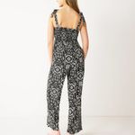 SO  Black Shoulder Tie Smocked Wide Leg Jumpsuit Photo 2