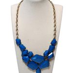 EXPRESS Chunky Blue Necklace 16" Silver Tone Photo 0