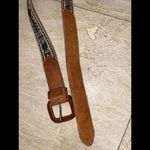 Womens Vintage Leather‎ Belt South American Black & White Textile Woven Size 32 Photo 4