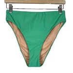 J Crew High Rise Bikini Bottom Womens Medium Swimsuit Kelly Green 80s Beach Photo 0