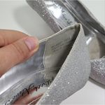 Easy Street  Women's Open Toe Ravish Dress Glitter Pumps in Silver Size 7.5 Photo 8