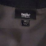 Sheer gray tunic top with black trim Photo 6