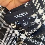 Tacera  Houndstooth Black & White midi Dress Size Large Photo 4