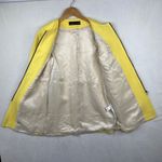 ZARA Yellow Round Neck Full Zip Tailored Coat 3/4 Length Sleeves Size Medium Photo 7
