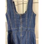 Denim Blue Sleeveless Fit & Flare Dress With Flowy Hem & Back Zipper Women's S Photo 4