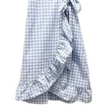 Storia  Blue Gingham Wrap Ruffled Knee Length Dress Women’s Size Small Dorothy Photo 3