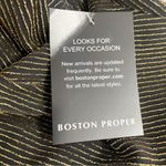 Boston Proper NWT Glitter Wide Leg Jumpsuit Black & Gold Stripe Size Medium NEW Photo 11