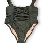 J.Crew Ruched Square Neck One Piece Swimsuit in Safari Green Sz 22 NEW Photo 0