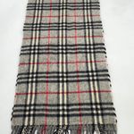 Burberrys Checkered Scarf in Red, Black, and Cream Photo 1
