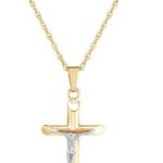NWT Crucifix Cross 18" Pendant Necklace in 14k Two Photo 0
