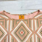 Melon Tan Cream Geometric Boho Tribal Short Cap Sleeve Top by Ruby Rd. Orange Size 8 Photo 2