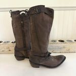 Liberty Black Boots Womens Size 10 Brown Leather Tall Riding Harness Western Photo 2