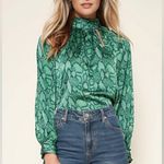 Sugar Lips Gwendolyn Snake Mock Neck Blouse green size small Photo 1