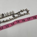 Jessica Simpson  Necklace Leaf Feather Boho Mixed Media Gold Silver Long Jewelry Photo 3