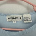 Baxter & Wells Embroidered Flower Short Sleeve T Shirt Womens Large Blue Photo 3