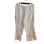 Joie  Wide Leg Pants 100% Linen Flax White Beachy Embroidered Details Womens XL Photo 1