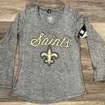 NFL  grey Saint's sweater black and gold women's medium NWT Photo 0