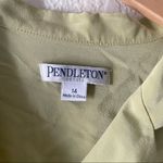 Pendleton women’s silk blouse 100% silk button up shirt chartreuse Photo 2