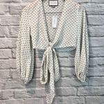 Alexis NWT  XS Nirav Crop Tied Black & White Polka Dot Wrap Long Sleeve Blouse Photo 1