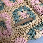 Lucky Brand  Boho Straw Floral Ella Shoulder Bag Tote Purse Green Pink Tan NWT Photo 2