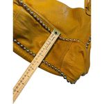 Jessica Simpson Yellow Leather Studded Shoulder Bag With Feather Charm Photo 10
