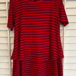 Agnes & Dora  Red And Burgundy Stripe Top Size‎ Small Photo 0